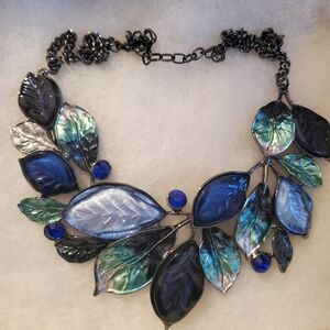 Blue Leaf Necklace